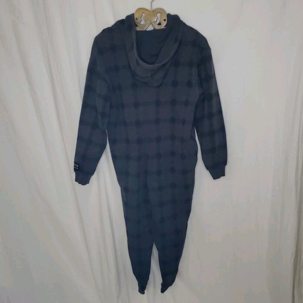 Fabletics Hooded One Piece Pajama Sleeper/Jogger Gray Plaid Size Sm Activewear - Picture 5 of 16
